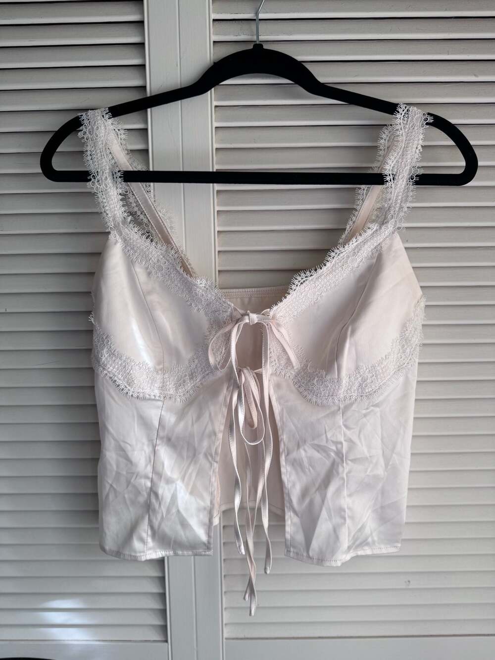 Princess Polly Evangeline Lace Detail Tie Front Satin Camisole